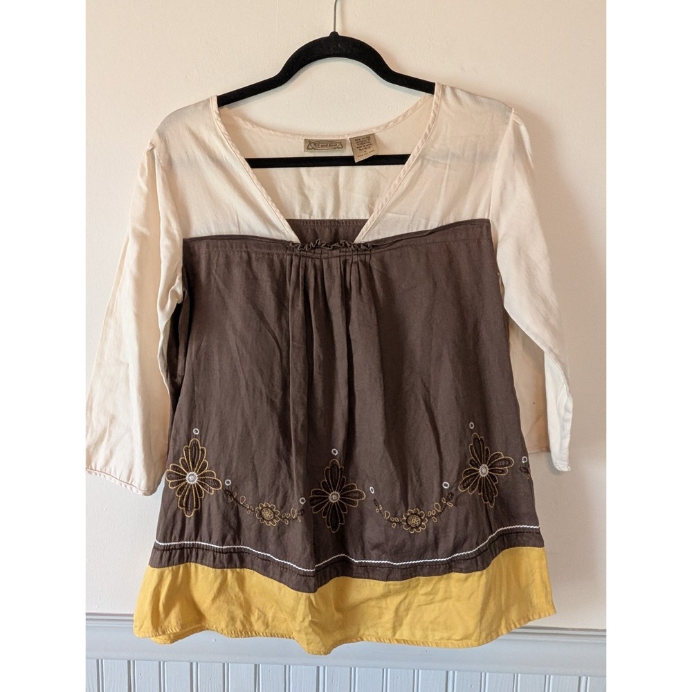 Y2K Art and Soul Womens Boho Top Size Small Cotton Hippie Ren Faire Peasant
